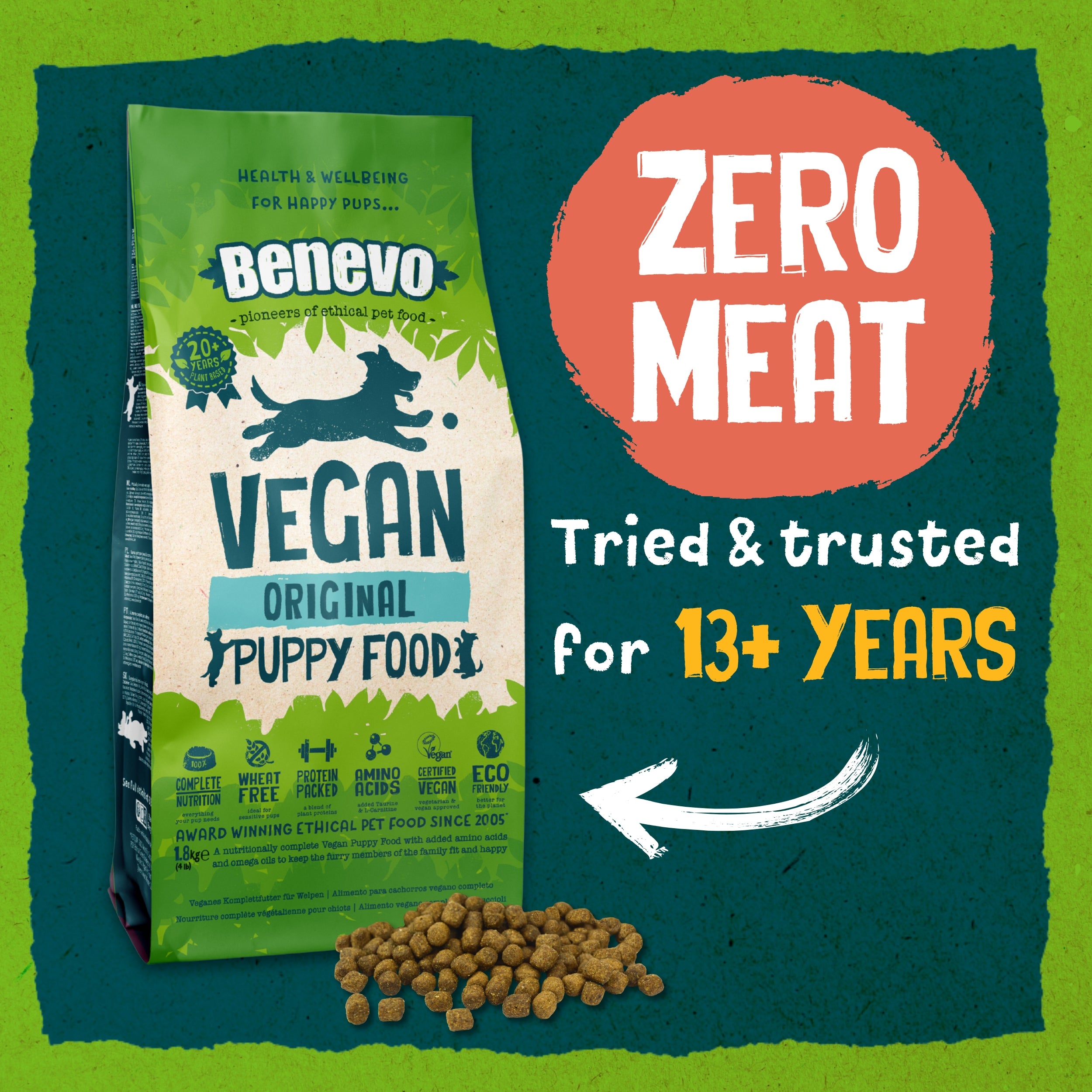 Benevo Vegetarian (Vegan) Puppy Food 1.8kg