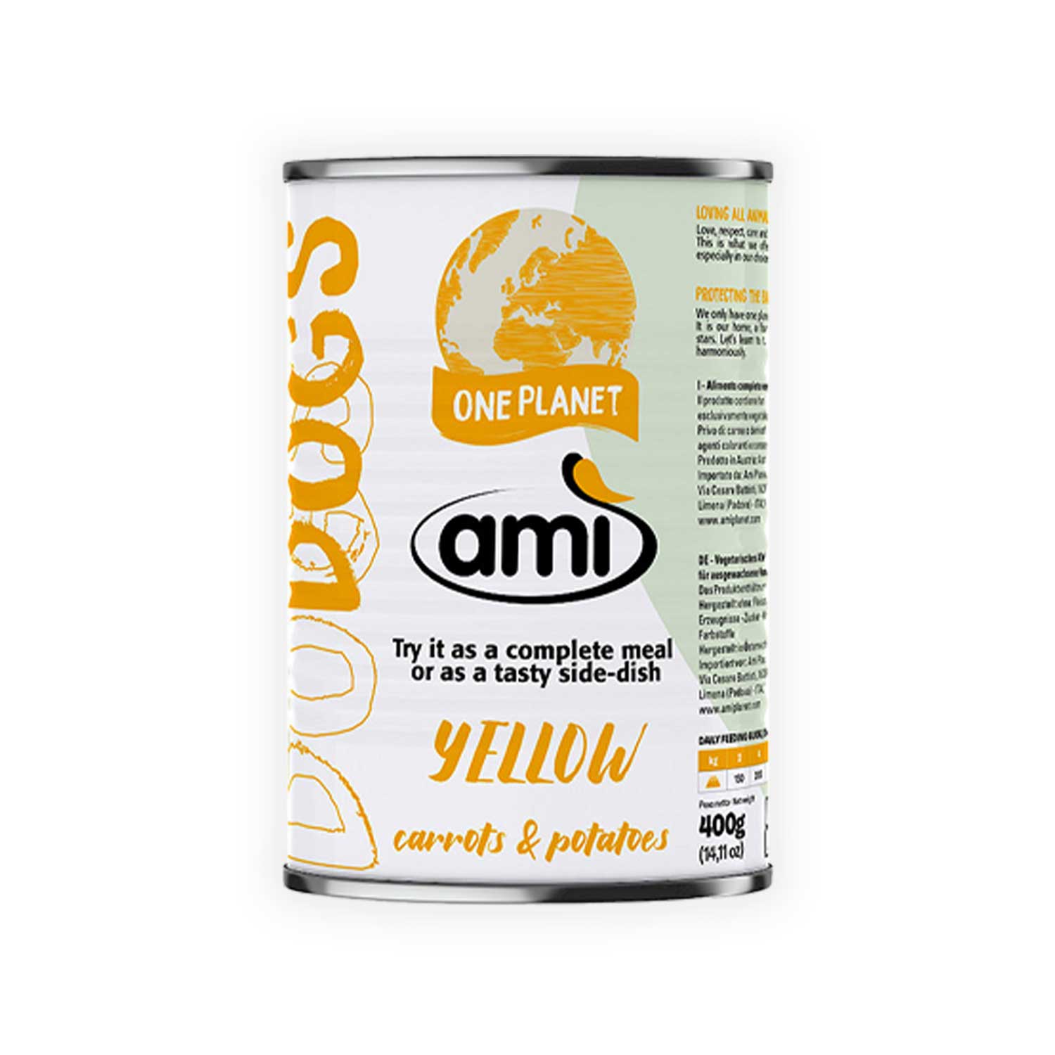 Vegetarian / Vegan Wet Dog Food Ami V-Love YELLOW, 400g