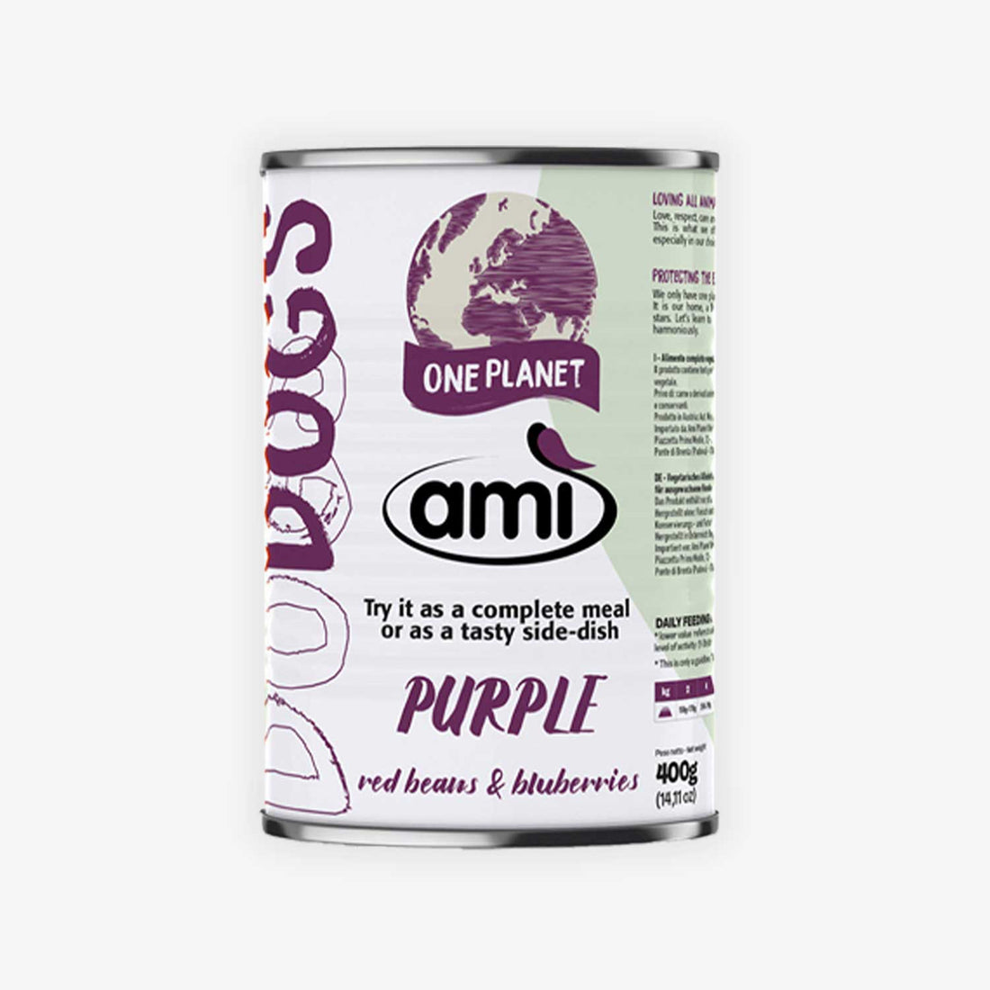 Ami Dog Wet Food ~ Red Beans & Blueberries (Purple), 400g