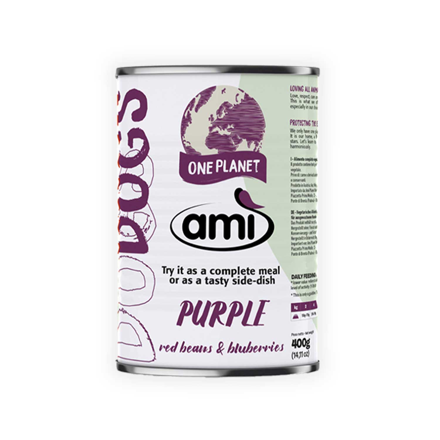 Ami Dog Wet Food ~ Red Beans & Blueberries (Purple), 400g