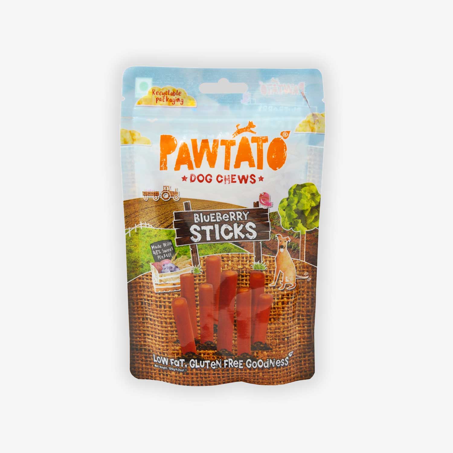 Benevo Pawtato Sticks with Blueberries 120g