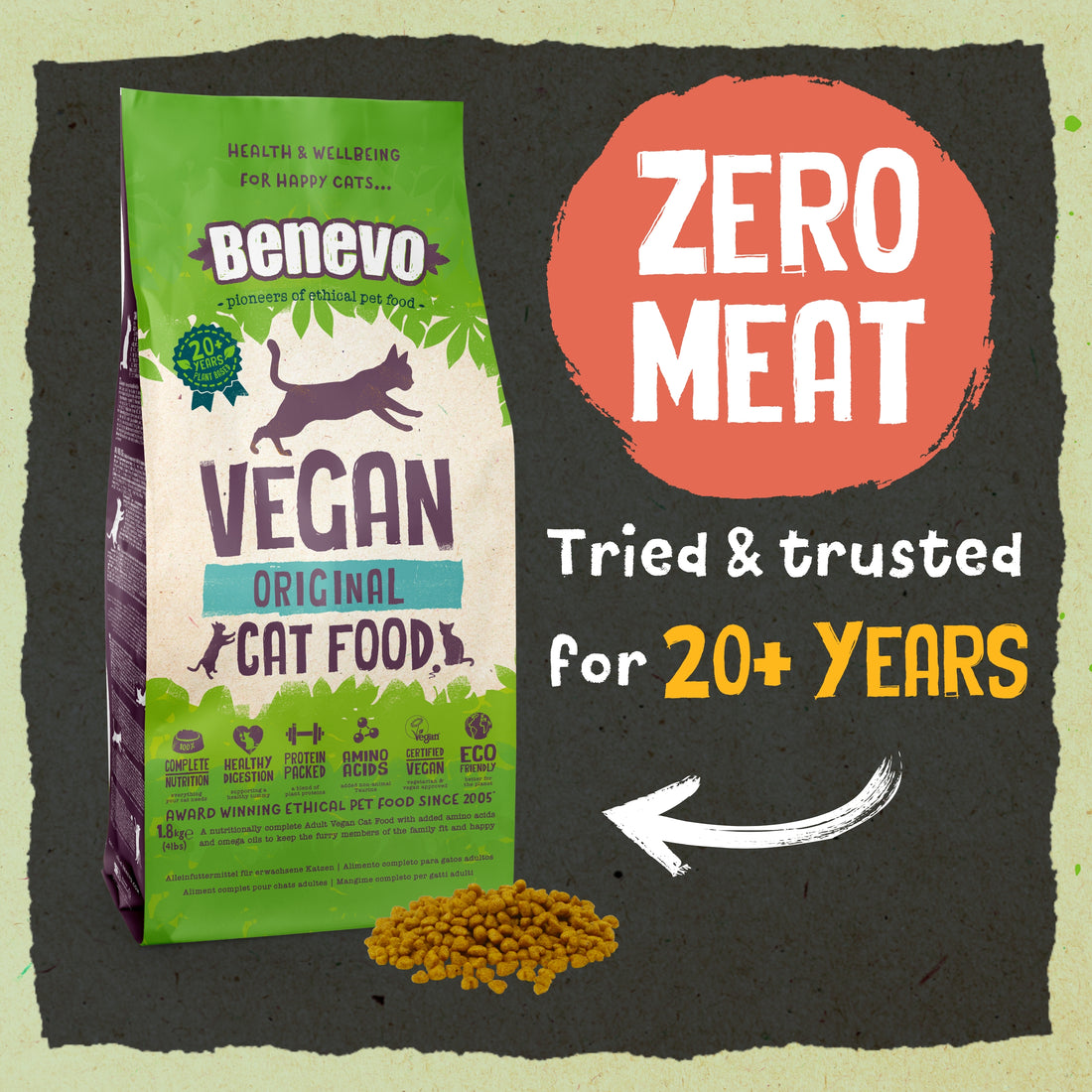 Benevo Vegetarian (Vegan) Cat Food 1.8kg